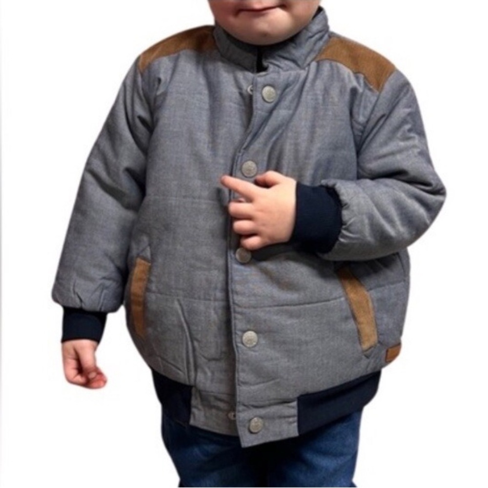 Koala Kids Cream And Gray Fleece Jacket
